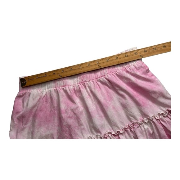GENERATION LOVE - Size S- Women's Pink Athena Tie Dye Cotton Tiered Mini Skirt - Picture 8 of 12